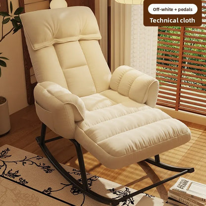 Lazy rocking chair Home retro balcony Leisure folding reclining chair Sofa chair Bedroom Single person can sit and lie down