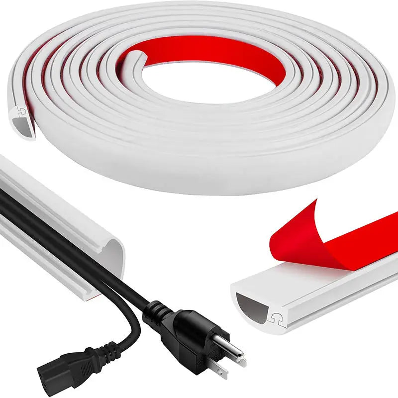 2/3Meter Cord Management Channel Invisible Decorative Wire Cover Anti-Step Protector Adhesive Soft Cable Raceway With Cap