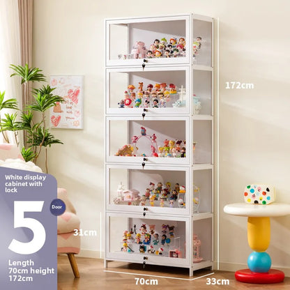 Figure cabinet with lock transparent Lego display cabinet household blind box ornament two-dimensional pain cabinet