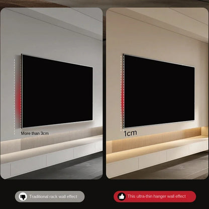 Ultra thin Universal TV Wall Mount - 1cm Gap Design for 32-90" Flat/Curved Screens max 80kg Magnetic Lock VESA 100x100-800x400mm