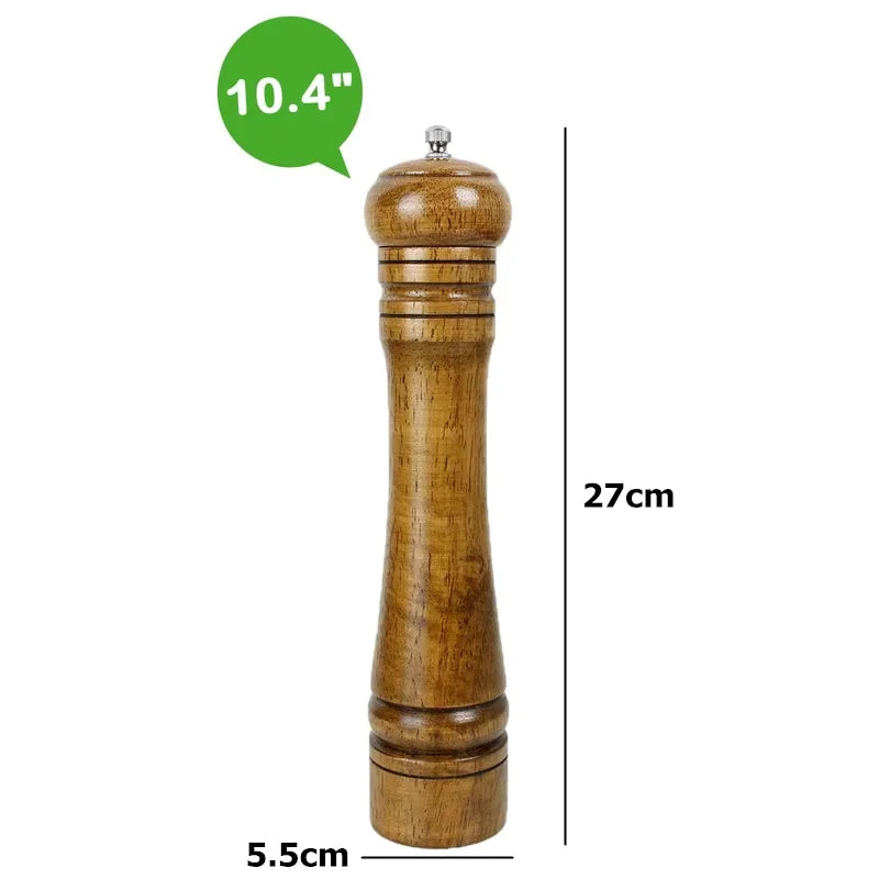 1 Piece Wood Pepper Grinder Pepper Mill Adjustable Coarseness Wooden Pepper Salt Mill Grinder Salt and Pepper Mills Shaker