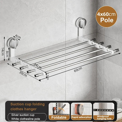 Wall Mount Clothes Hanger Laundry Hanger Dryer Rack Retractable Clothes Rack Wall Hangers for Clothes Closet Clothes Hanger