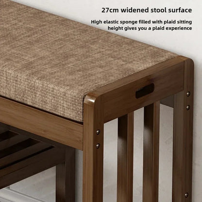 Shoe change stool Home door entry bench Solid wood shoe stool Storage shoe rack Simple bench Soft bag Sofa stool