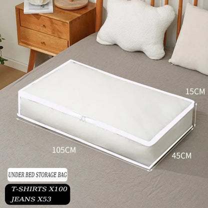1-2Pcs Underbed Storage Bag Foldable Quilt Bag Wardrobe Clothes Storage Waterproof Dustproof Organizer Large Capacity StorageBag