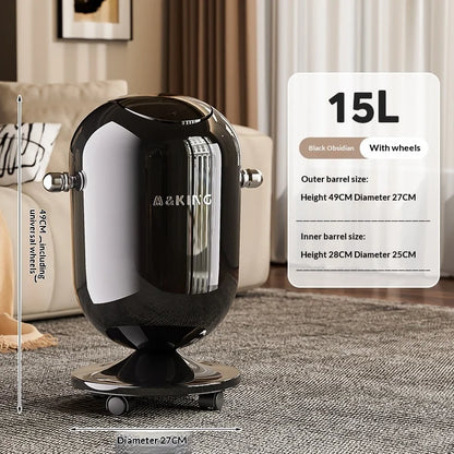 Waste Bins Swing Lid Trash Can Wheeled High Capacity Stylish Home Kitchen Living Room Bedroom Garbage Bin Trash Can Furniture