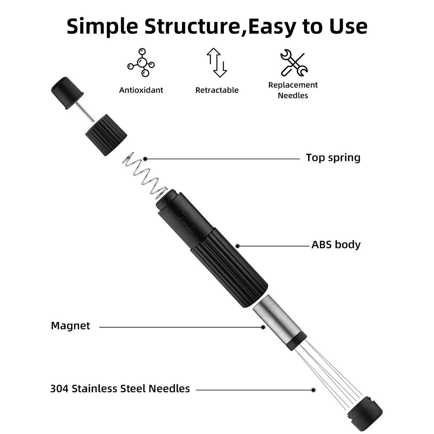 Bincoo Professional WDT Tool & Espresso Distribution Needle, Magnetic Telescopic Stirrer for Home Barista and Coffee Cafe Use