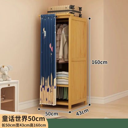 Simple wardrobe rental bedroom dustproof closet home economical multi-layer clothing storage rack