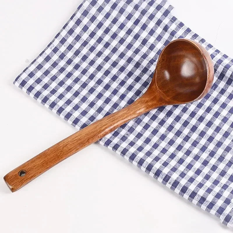 Wholesale Premium New Kemu Big Nanmu Spoons Ultra Practical for Home Cooking Long Handle Communal Congee & Soup Wooden Utensils
