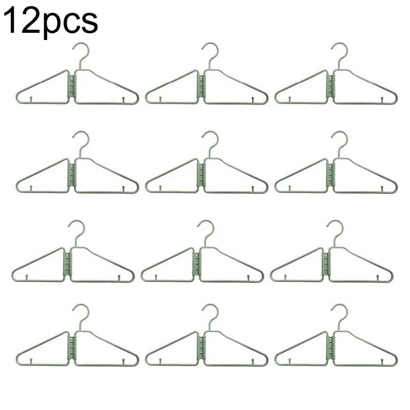12pcs Foldable Coat Hangers - Portable Travel Hangers, Space-Saving Design,Ideal for Clothes & Coats