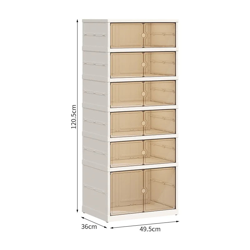 Home dust-proof shoe cabinet, no installation required, foldable transparent folding shoe box, large capacity shoe storage box
