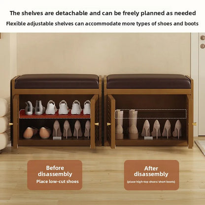 Shoe Cabinets Upholstered Soft Padded Shoe Bench Storage Seat Entryway Mudroom Ottoman Shoe Cabinet Dustproof Hidden Compartment