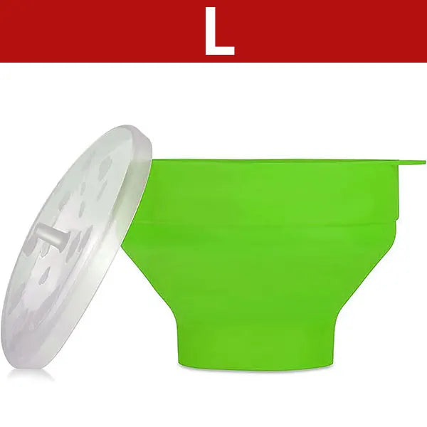 Silicone Microwave Popcorn Popper BPA Free Collapsible Popcorn Bowl Microwavable Pop Corn Maker with Lid Dishwasher Safe