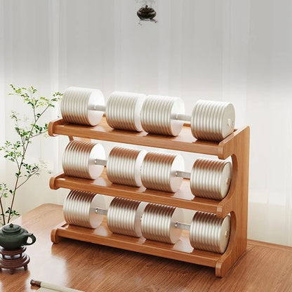 Simple Tiers Desktop Storage Rack Compact Space-saving Wood Tabletop Stand Multi-functional Sturdy Desk Bookshelf Seasoning
