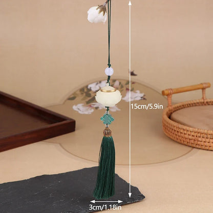 Nightglow Bag Ethnic Carved Rich Noble Hollow Pot Keychain Bodhi Pearl Jade Agate Natural Lasting Fragrance Gifts