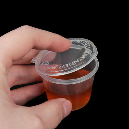 50Pcs Plastic Sauce Jars with Lids Leak-Proof Disposable Food Sauce Cups Packaging Containers for Salad Dressings And Seasonings