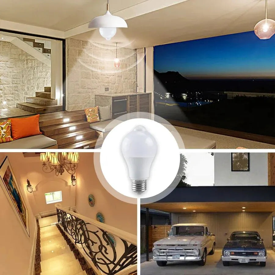 12W E27 LED Motion Sensor Bulb LED lamp PIR Sensor Light Auto ON/OFF Night Light for Home Parking Lighting 220V 110V
