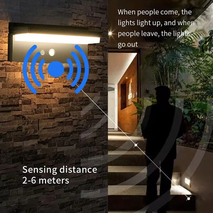Outdoor Solar Wall Light LED energy conservation Waterproof  Motion Sensor wall lamp Courtyard Villa Fence Landscape Lighting