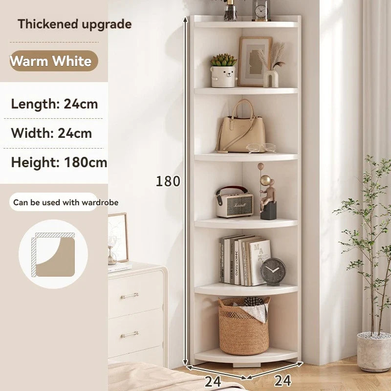 Corner storage cabinet for home use, simple foyer, coat rack, corner wall display cabinet, floor standing bookshelf, bedroom sid