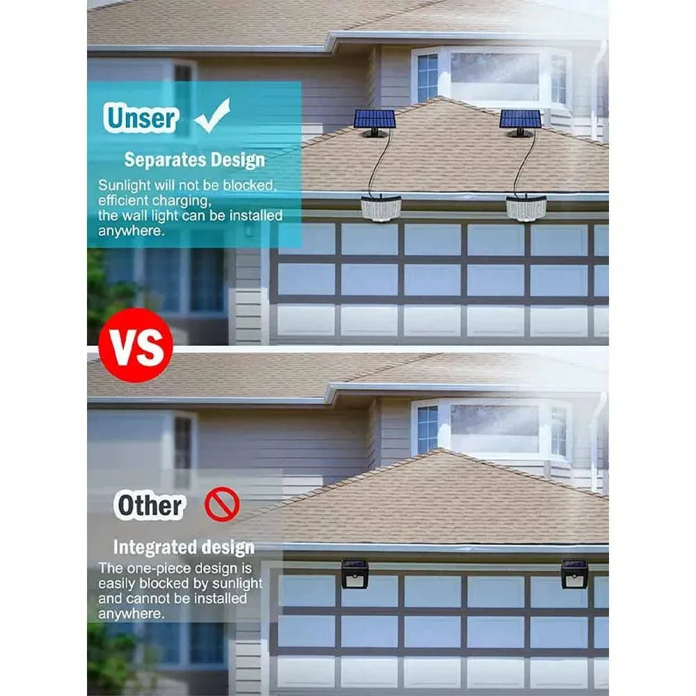106LED Solar Light Outdoor Waterproof with Motion Sensor Floodlight Remote Control 3 Modes for Patio Garage Backyard Solar Lamp