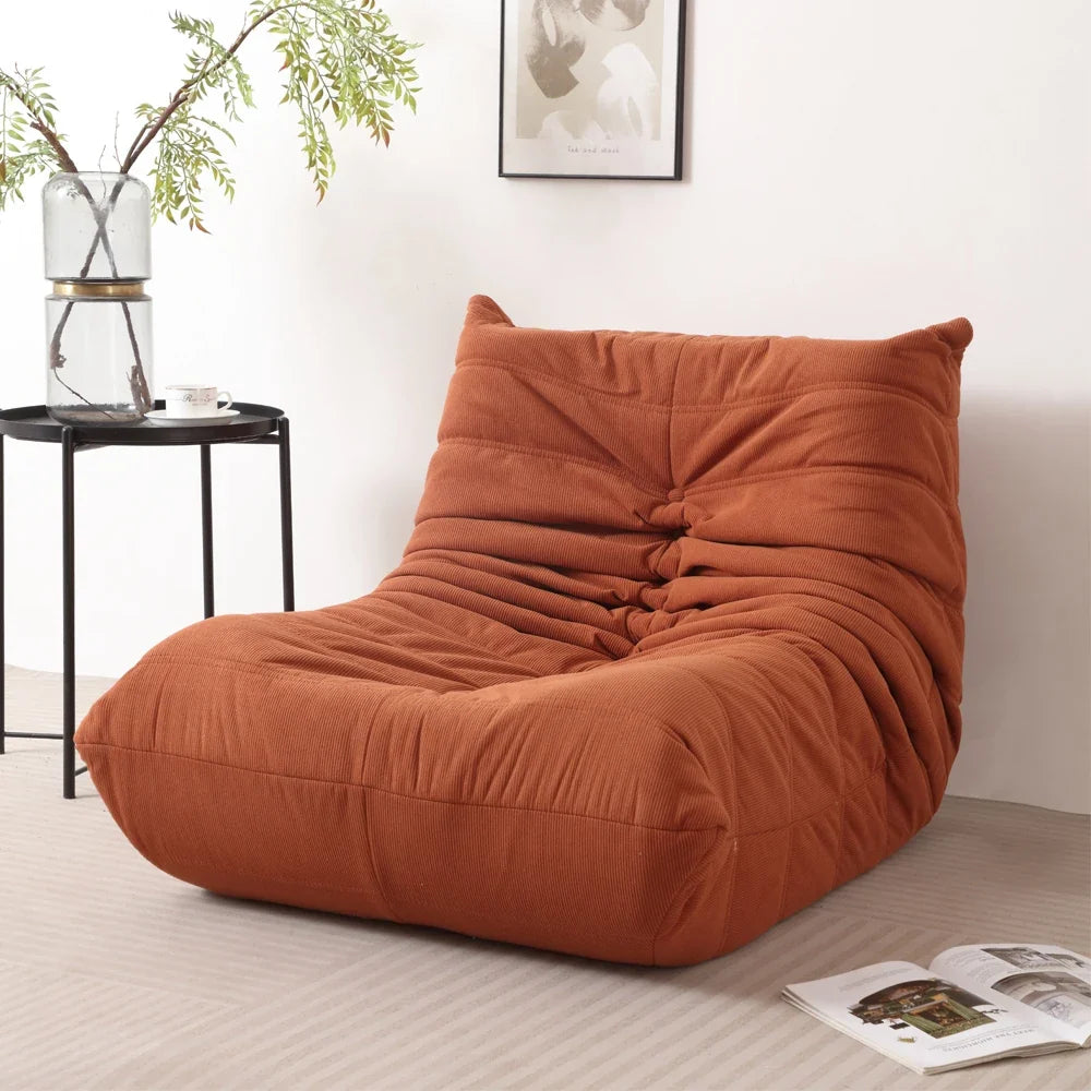 Lazy Sofa, Caterpillar Sofa | Classic Grey Sponge-Filled, Living Room Ready, No Electricity Needed