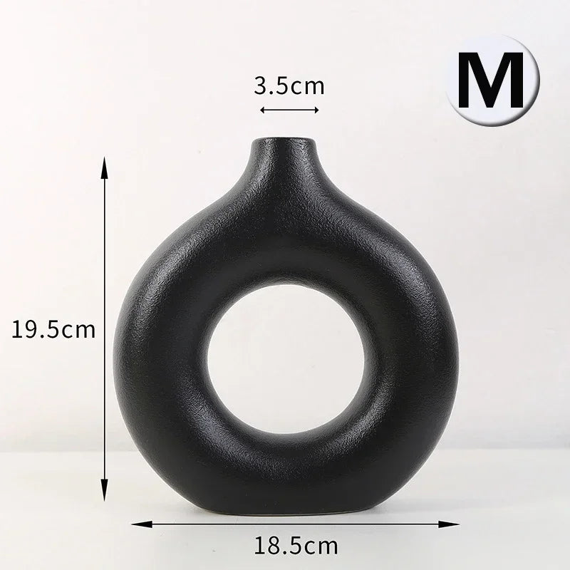 Nordic Style Flower Vase Morandi Geometric Vase Ceramic Art Crafts Bedroom Living Room Desktop Decoration Vase Decoration Home