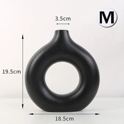 Nordic Style Flower Vase Morandi Geometric Vase Ceramic Art Crafts Bedroom Living Room Desktop Decoration Vase Decoration Home