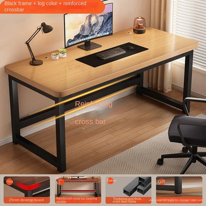 Solid wood computer desk, study desk, writing desk, long table, simple bedroom gaming desk, workbench