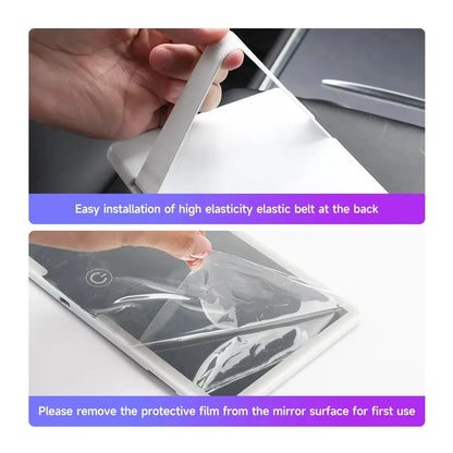 Car Interior Mirrors Sun Visor Plate LED HD Makeup Mirror for Girls Women Rechargeable Fill Light Universal Thin Vanity Mirror