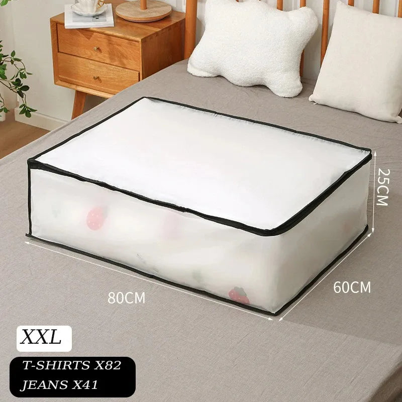 Underbed Storage Bag Foldable Quilt Bag Wardrobe Clothes Storage Box Dustproof Organizer Large Capacity Quilt Storage Bag