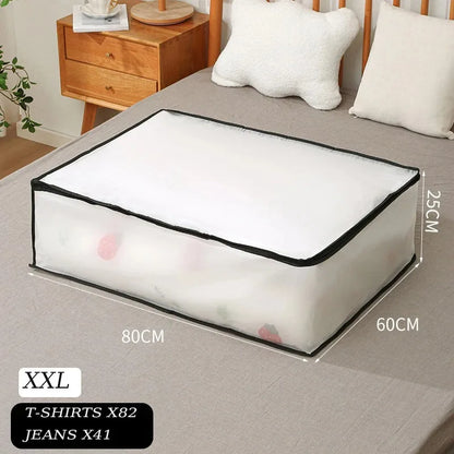 Underbed Storage Bag Foldable Quilt Bag Wardrobe Clothes Storage Box Dustproof Organizer Large Capacity Quilt Storage Bag