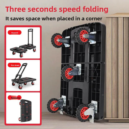 Baoyu, outdoor camper, family truck shopping cart with brake wheel folding trolley trailer