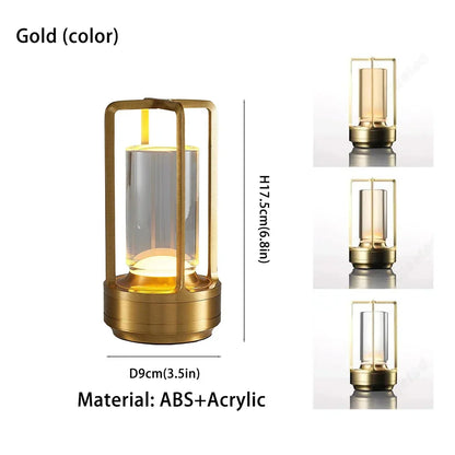 Rechargeable Wireless Table Lamp LED Touch Sensor Desktop Night Light Reading Lamp for Restaurant Hotel Bar Bedroom Decor Light