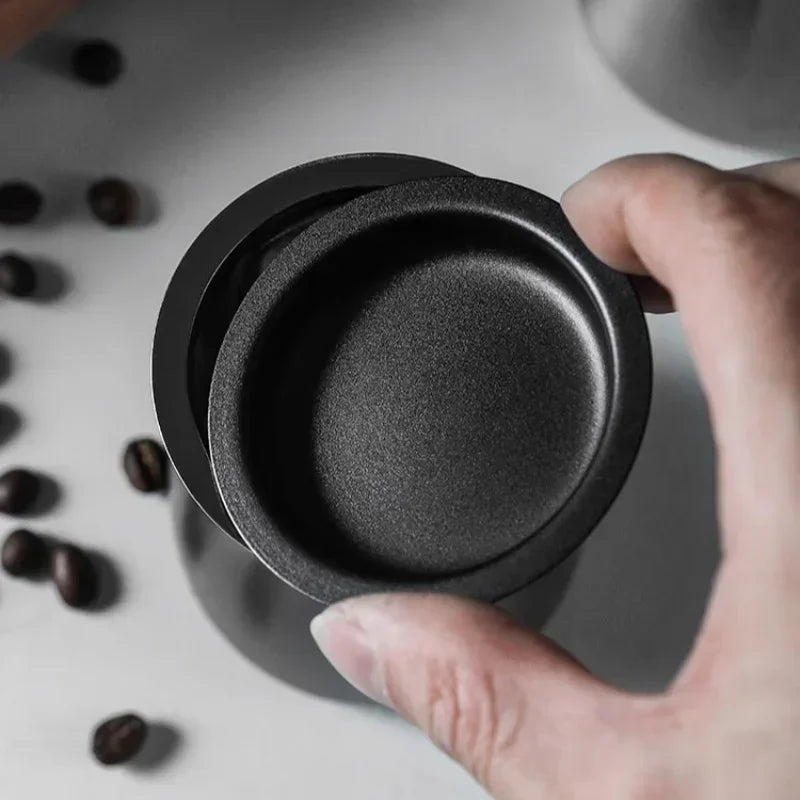 JUSTINLAU 3 in 1 Coffee Powder Filter Powder Cups Stainless Steel Coffee Sifter with Lid Grinder Powder Cup Coffee Accessories