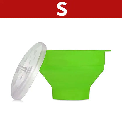Silicone Microwave Popcorn Popper BPA Free Collapsible Popcorn Bowl Microwavable Pop Corn Maker with Lid Dishwasher Safe