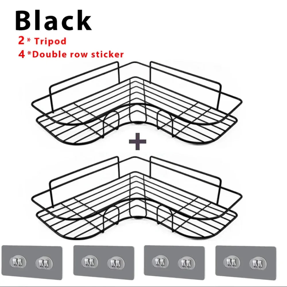 Toilet Storage Rack Bathroom Shelf No-Drill Corner Shelf Shower Wall Mounted Shelf Bracket Bathroom Accessory Organizer Shampoo