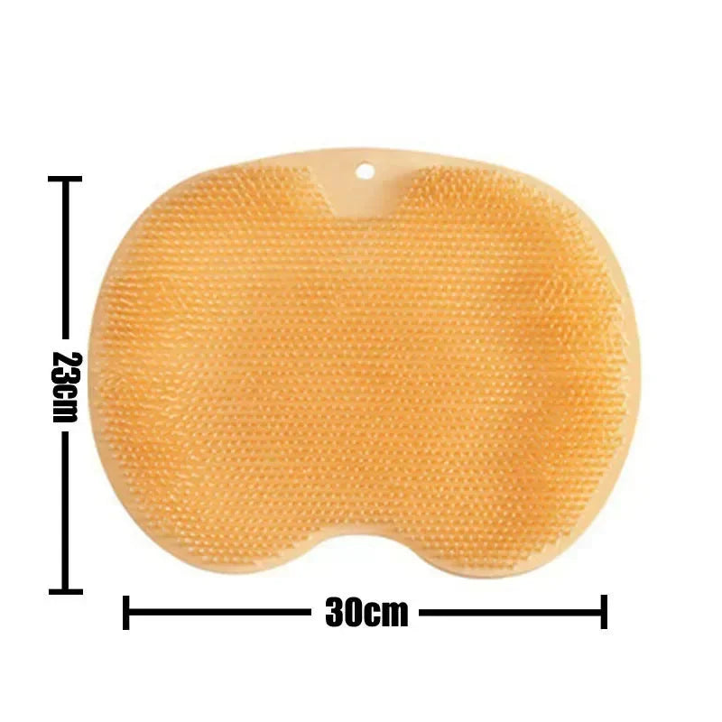 Silicone Rub Back Brush Bathroom Non-slip Wash Foot Pad Massage Shower Mat with Sucker Bath Massage Foot Exfoliating Brush Pad