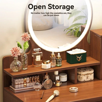 New Chinese style light luxury dressing table, bedroom dressing table, simple small-sized makeup storage desk, integrated dressi