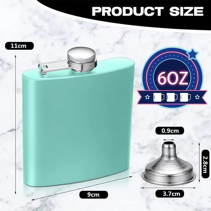 6 oz Stainless Steel Hip Flask with Funnel Leakproof Hip Flask For Alcohol Liquor Bulk Wedding Party Whiskey Flask YY208
