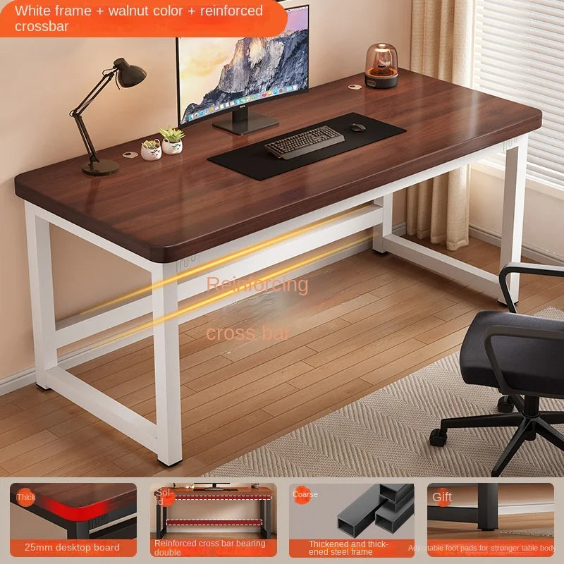 Solid wood computer desk, study desk, writing desk, long table, simple bedroom gaming desk, workbench