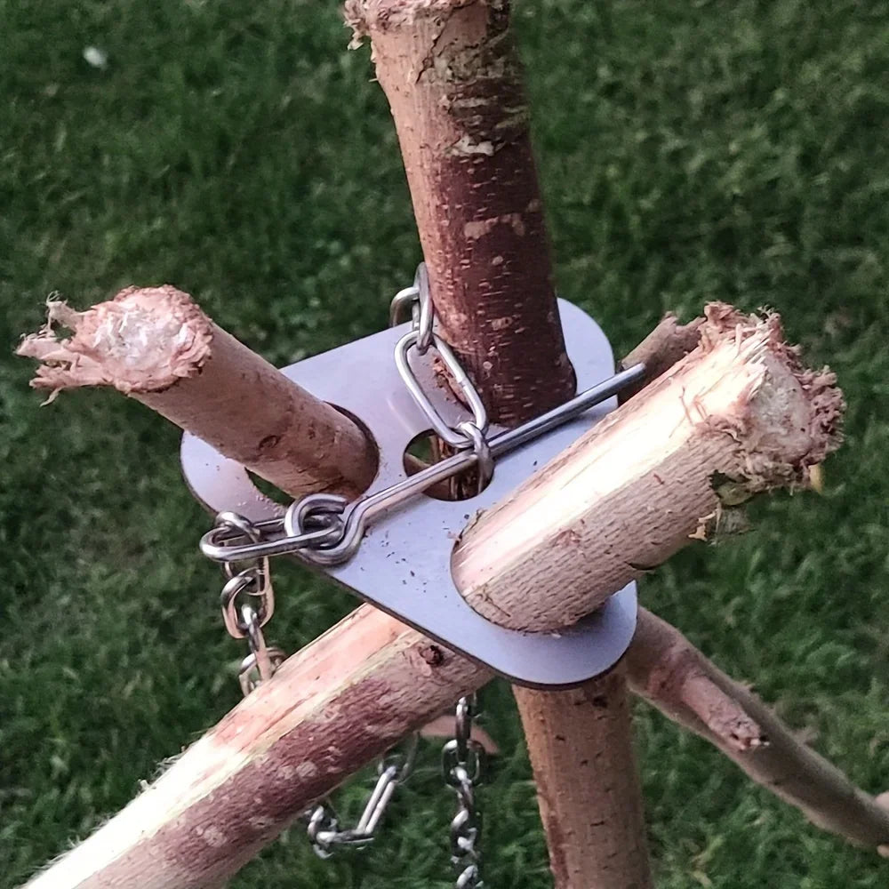 Outdoor BBQ Tripod Portable Detachable Hanging Rack Stainless Steel Camping Bonfire BBQ Pot Tripod Set