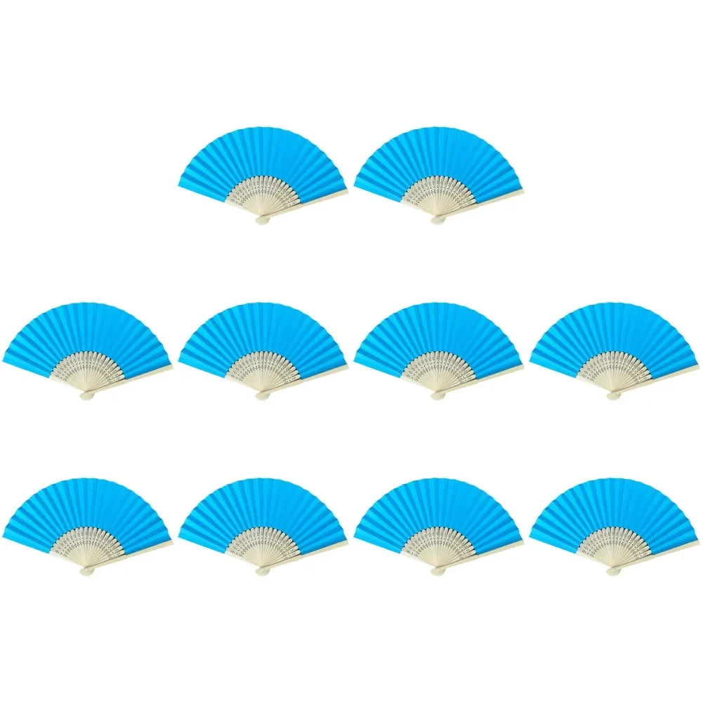 Hand Fan Bamboo Paper Fan Pocket Folding Fan Solid Color Guest Fans DIY Guest Gift for Wedding Birthday Summer Party