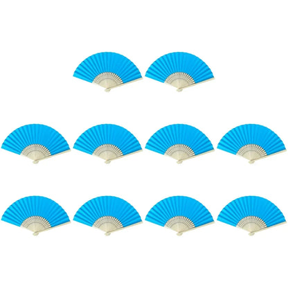 Hand Fan Bamboo Paper Fan Pocket Folding Fan Solid Color Guest Fans DIY Guest Gift for Wedding Birthday Summer Party