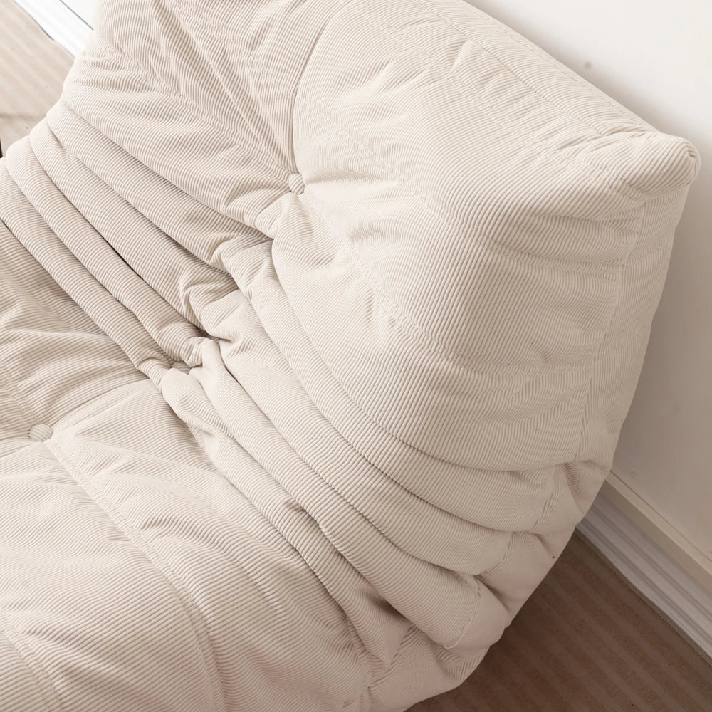 Corduroy Lazy Sofa - All Sponge Filled Floor Sofa, No-Legs Design for Living Room Bedroom