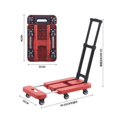 Folding trolley portable pull truck folding moving luggage flatbed cart shopping cart