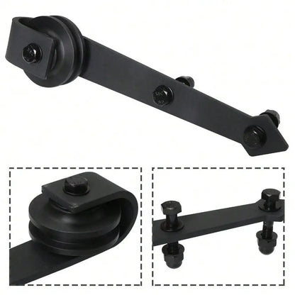 6.6 /12FT  Bypass Double Sliding Barn Door Hardware KitRoller Separate Space ,Single Track,Heavy Duty,Slide Smoothly Quietly