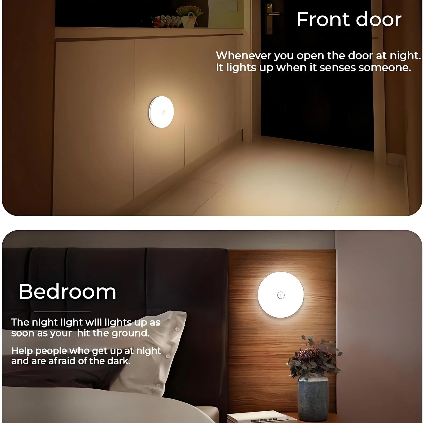 5pcs Wireless LED Night Light Motion Sensor Lamp USB NightLights for Bedroom Kitchen Stair Hallway Wardrobe Lighting Cupboard