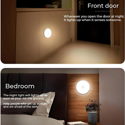 5pcs Wireless LED Night Light Motion Sensor Lamp USB NightLights for Bedroom Kitchen Stair Hallway Wardrobe Lighting Cupboard