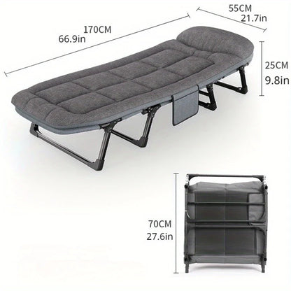1pc Camping Cots for Adults, Folding Sleeping Cot Bed W/Mattress, Camp Bed for Travel Office & Home Camping Bed