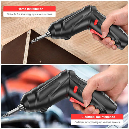 Electric Screwdriver Battery Rechargeable Cordless Screwdriver Powerful Impact Wireless Screwdriver Set Mini Drill Power Tools