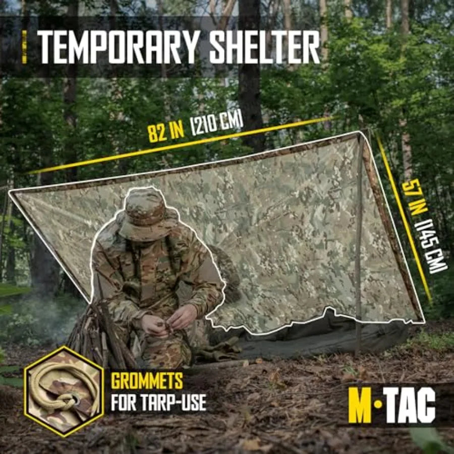 M-Tac Tactical Rain Poncho - Army Military Poncho Shelter - Waterproof Ripstop Camping Hiking Outdoor Hunting Rain Ponchos